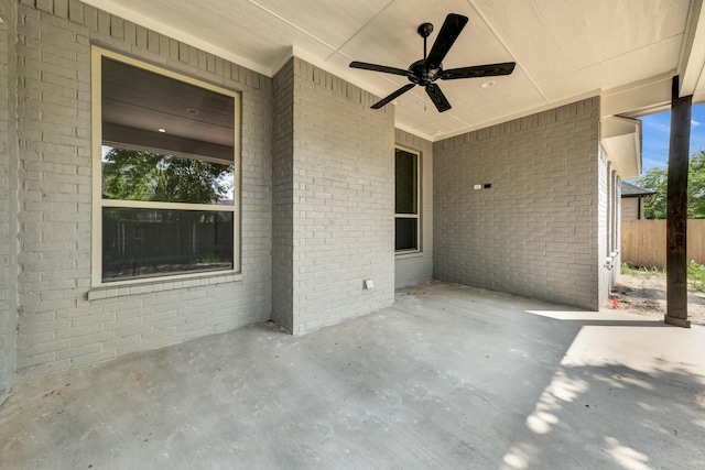 view of patio / terrace with ceiling fan