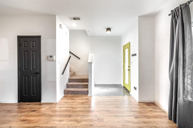 entrance foyer featuring light wood-type flooring