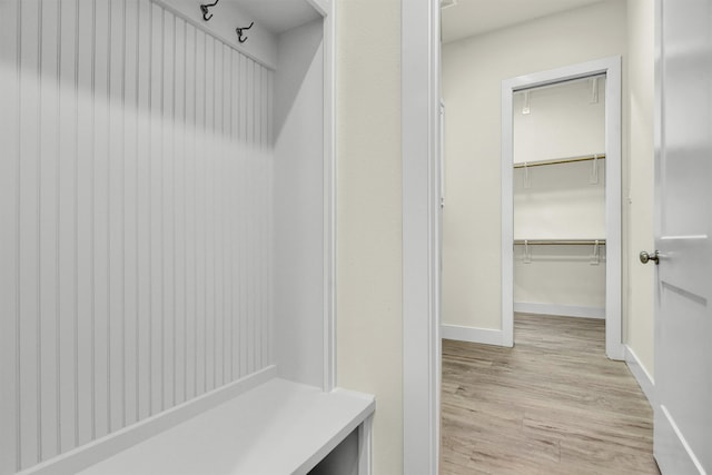 mudroom featuring light hardwood / wood-style flooring