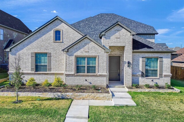 view of front of house with a front lawn