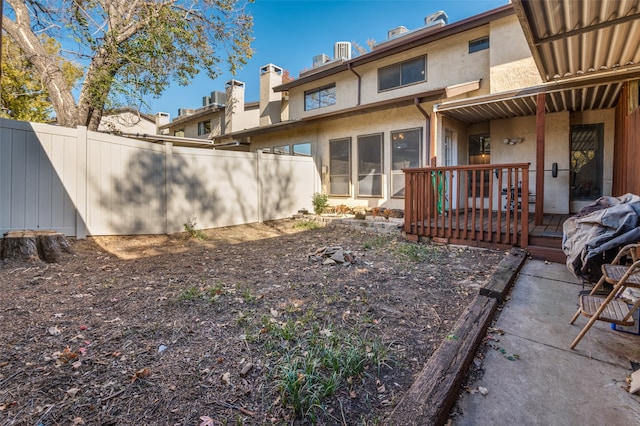 view of yard with a deck