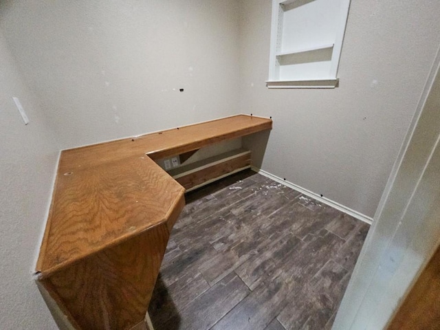 laundry area featuring dark hardwood / wood-style floors