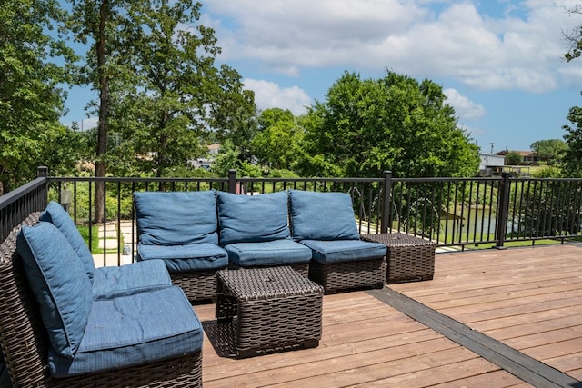 deck with an outdoor hangout area