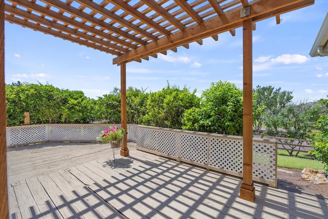 wooden deck with a pergola