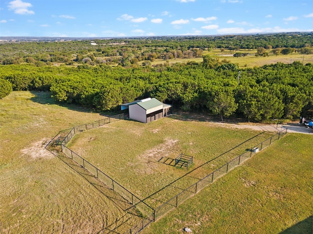 aerial view with a rural view