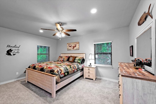 326 Glomin Ln, Pottsboro, TX 75076 - bedroom with light colored carpet, multiple windows, baseboards, and recessed lighting