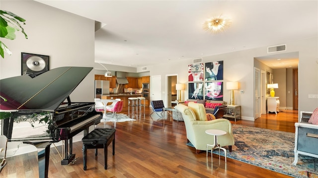 living room featuring hardwood / wood-style flooring