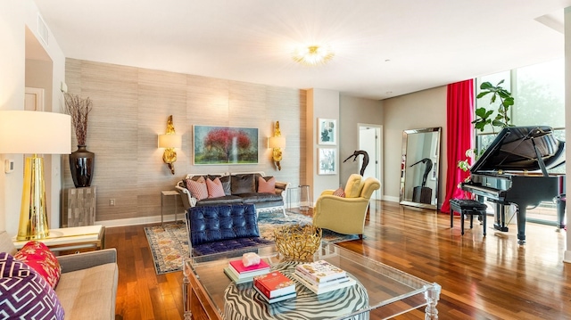 living room featuring hardwood / wood-style floors