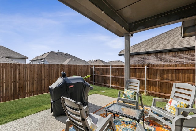 view of patio with area for grilling