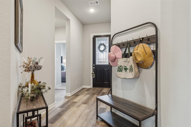 interior space with light hardwood / wood-style floors