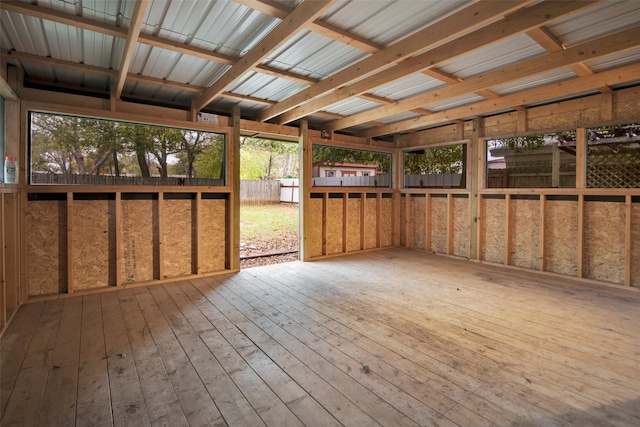 view of unfurnished sunroom