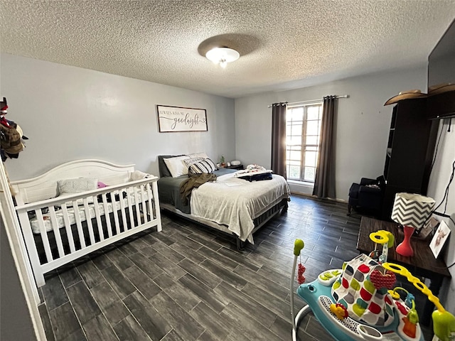 bedroom with a textured ceiling