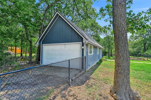 view of garage