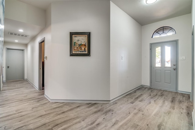 foyer entrance featuring light hardwood / wood-style flooring