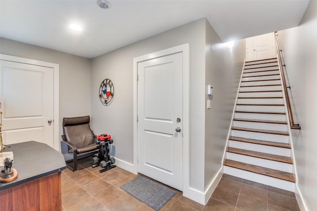 view of tiled entrance foyer