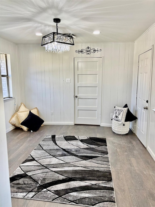 interior space featuring wood-type flooring