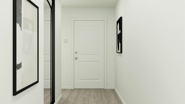 hall featuring light hardwood / wood-style flooring