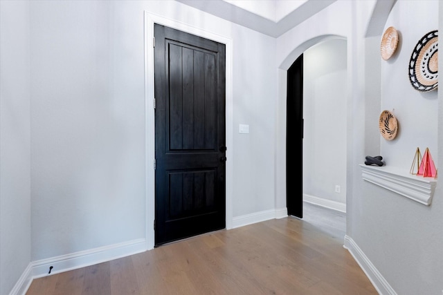 entrance foyer with light wood-type flooring