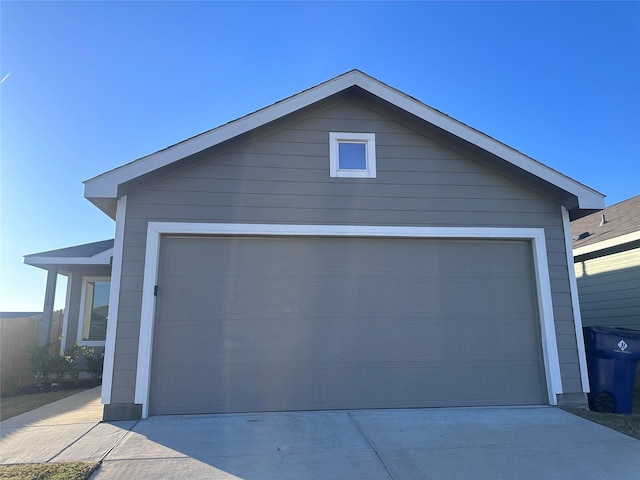 view of garage