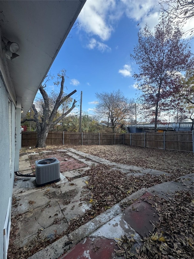 view of patio featuring central AC unit