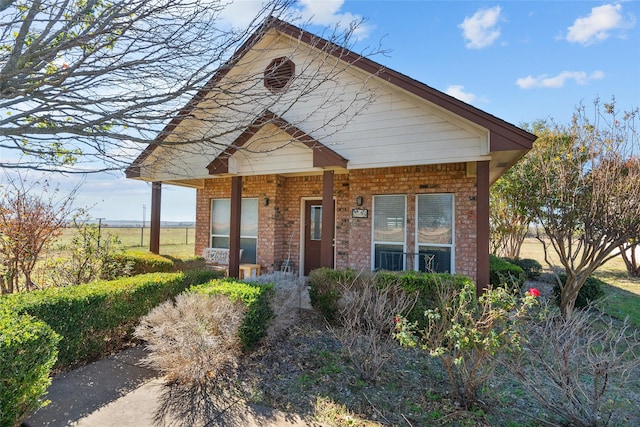 view of front of home featuring covered porch