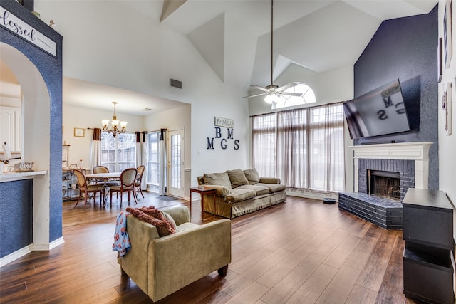 living area with carpet flooring and lofted ceiling