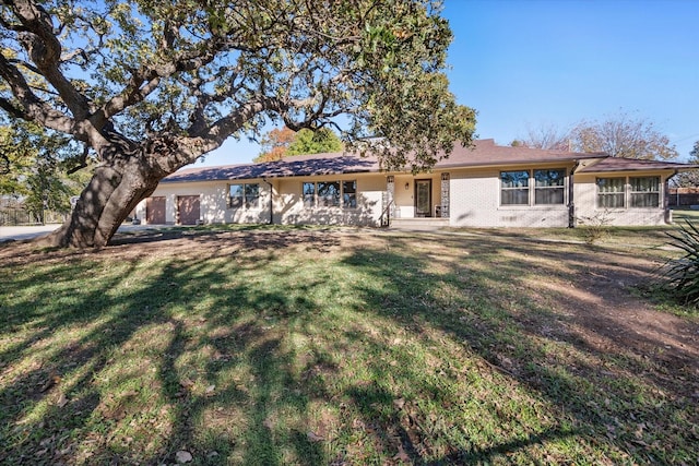 rear view of property with a yard