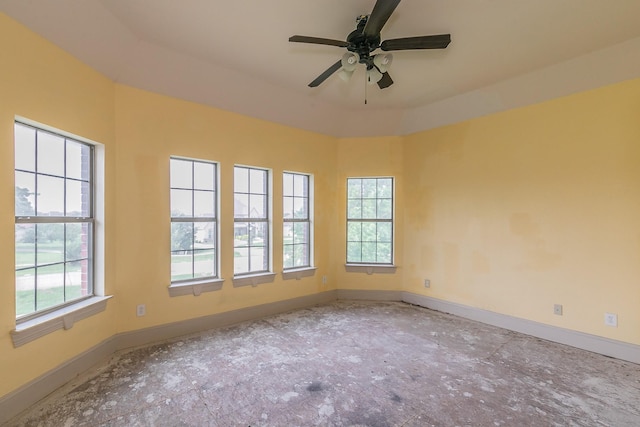 unfurnished room featuring ceiling fan