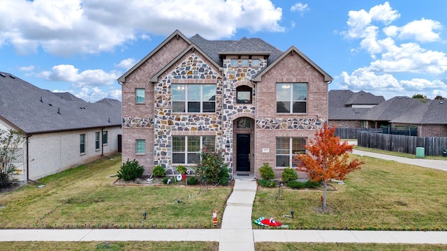 view of front of property featuring a front yard