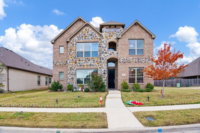 view of front of house featuring a front lawn