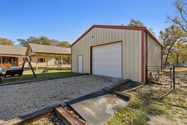 view of garage