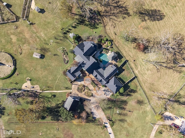 drone / aerial view featuring a rural view