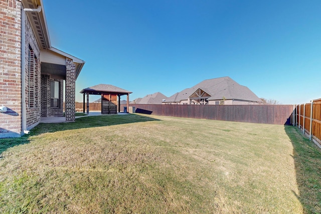 view of yard with a gazebo