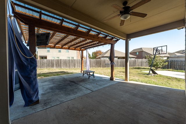 view of patio / terrace with ceiling fan