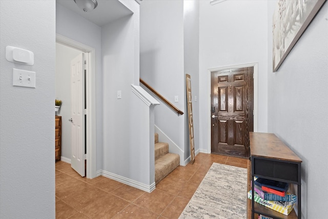 view of tiled foyer entrance