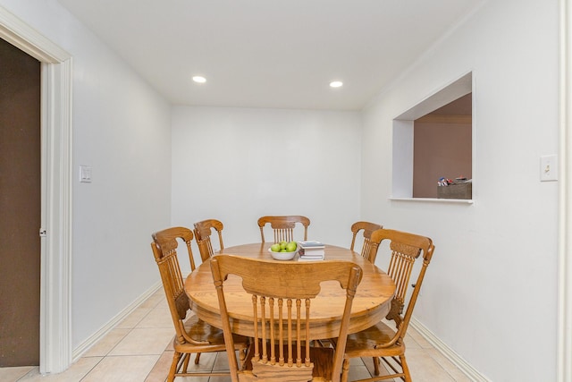 view of tiled dining space