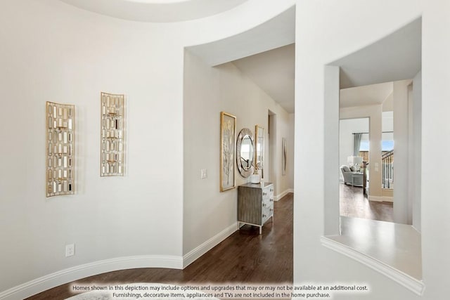 hall featuring dark hardwood / wood-style floors