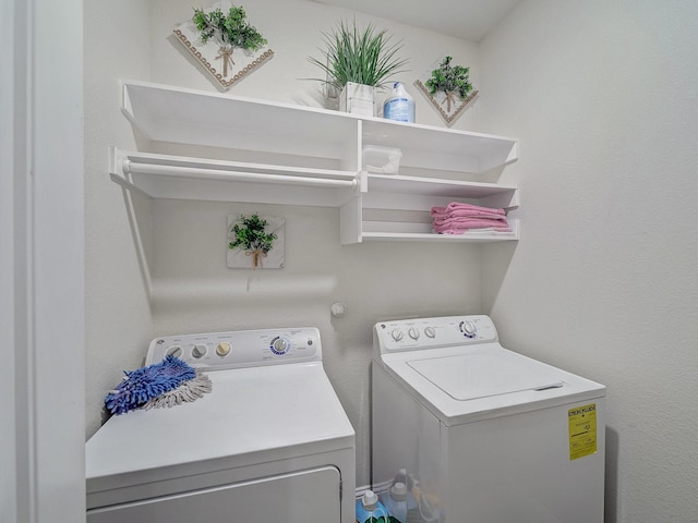 laundry area featuring separate washer and dryer