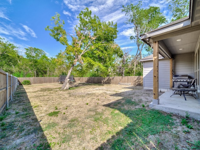 view of yard with a patio area