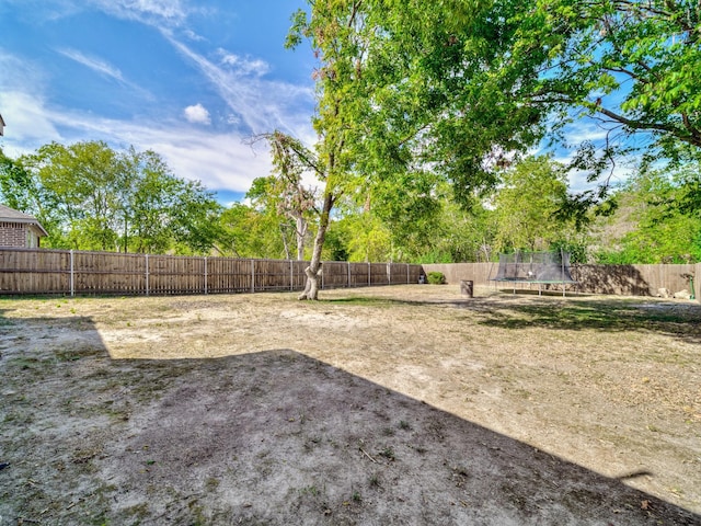 view of yard featuring a trampoline