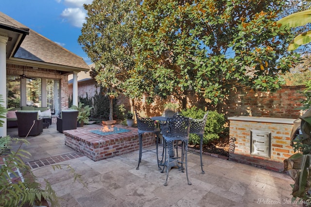 view of patio featuring an outdoor living space