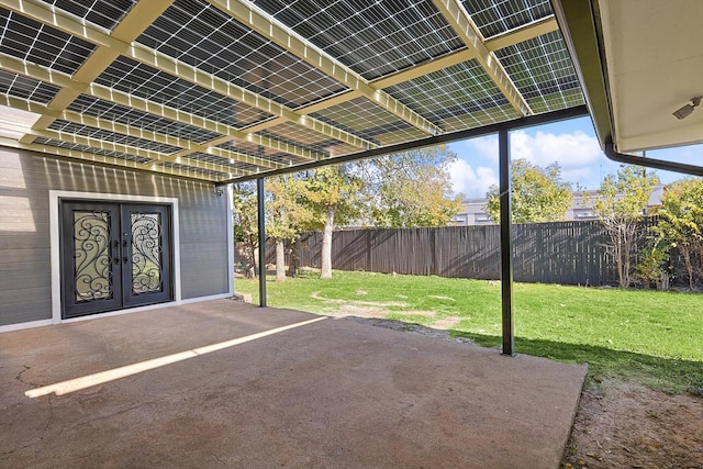 view of patio featuring french doors