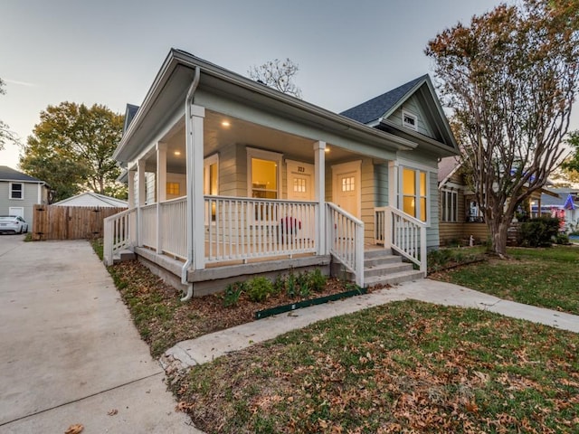 bungalow-style home with covered porch