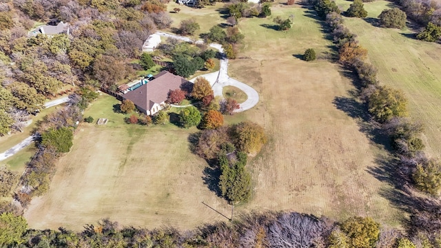 aerial view with a rural view