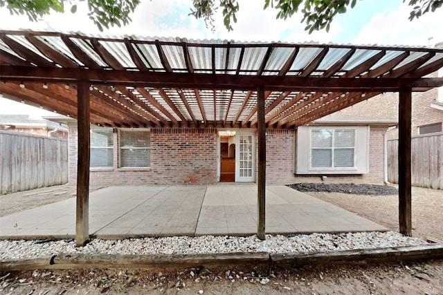 view of patio / terrace featuring a pergola