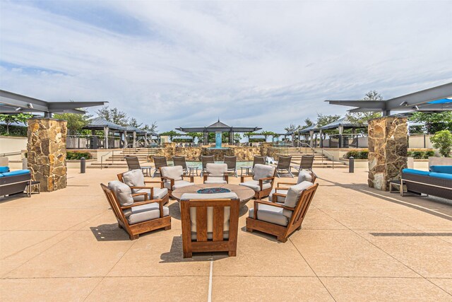 view of patio featuring a gazebo