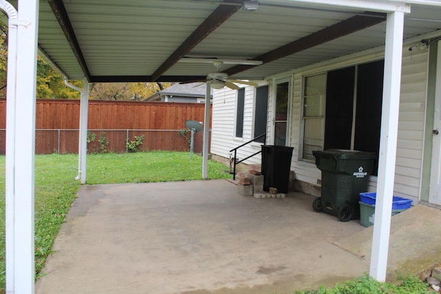 view of patio / terrace with ceiling fan