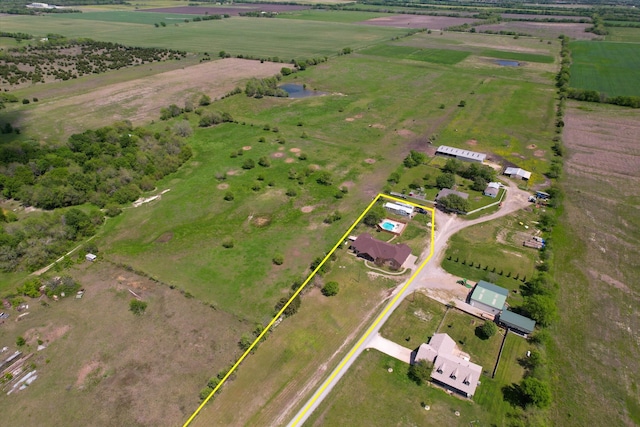 aerial view with a rural view