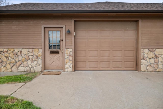 view of garage