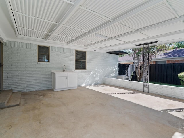 view of patio / terrace with sink